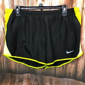 NIKE Women’s Dry Fit Running Shorts Yellow and Black